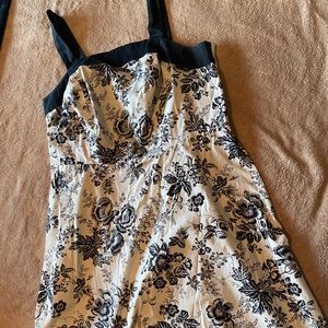 Black & Cream Sundress with Black Sweater